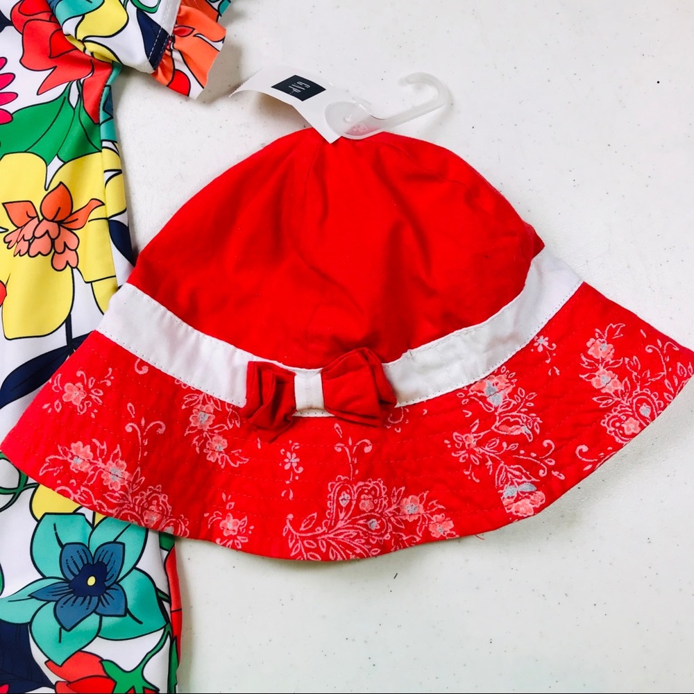COPY - NWT Baby Gap summer red floral bucket hat 0-6 mo